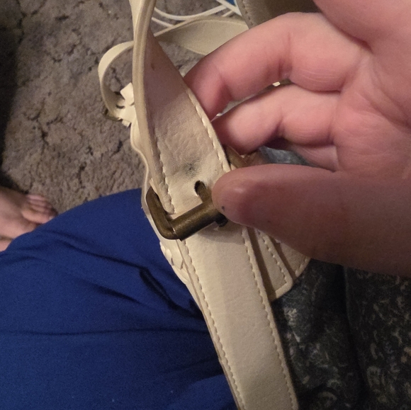 Elegant Blue and Cream Floral Women's Bag - Picture 4 of 6